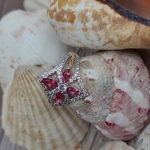 STERLING SILVER TWO TONE PINK SAPPHIRE FASHION RING